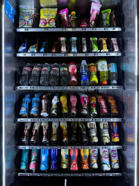 Colorful snack and beverage vending machine by EJR Vending in Dallas-Fort Worth